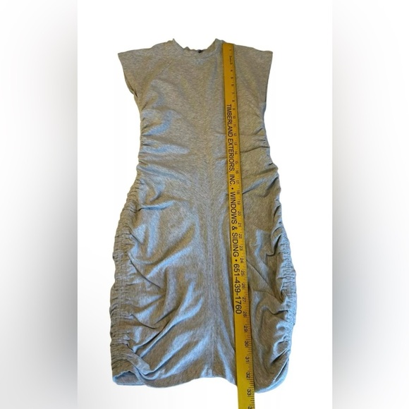 Athleta Womens Cotton Ruched Sleeveless Bodycon Lined Dress Heather Gray Size XS - Picture 8 of 9